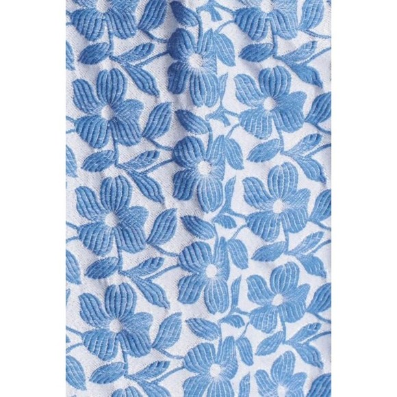 Alice+Olivia LillyAnne Fit & Flare Dress Open Back Blue Silver Floral Size 10 - Picture 5 of 5